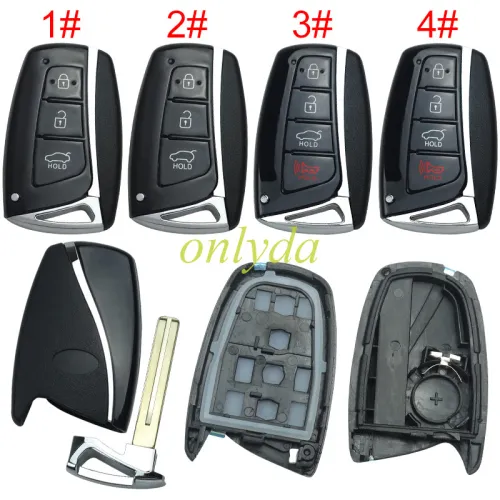 For Hyundai remote key black with blade with badge,for installing original board , pls choose button .