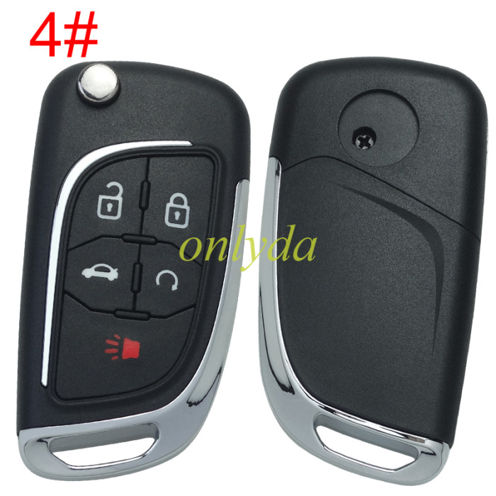 For Chevrolet modified folding remote  key shell  HU100 blade，with round  badge place, pls choose the button