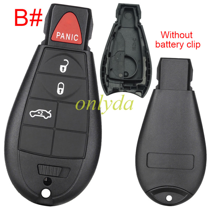 For Chrysler  remote key shell with panic button，without battery clamp, pls choose the button