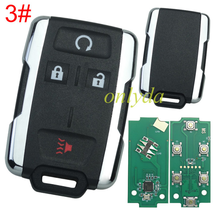 For Chevrolet black 3+1 button remote key with 433 mhz FCCID:M3N323337100 pls choose the button