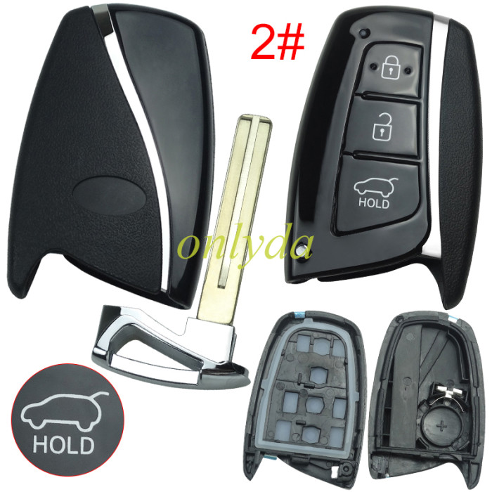 For Hyundai remote key black with blade with badge,for installing original board , pls choose button .