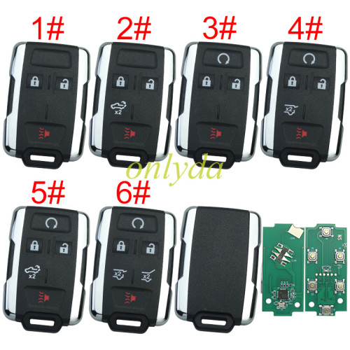For Chevrolet black 3+1 button remote key with 433 mhz FCCID:M3N323337100 pls choose the button