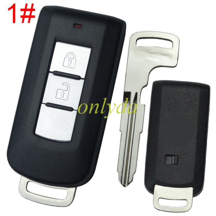 For Mitsubishi 2/2+1/3/3+1 button remote key shell with badge (please choose button )