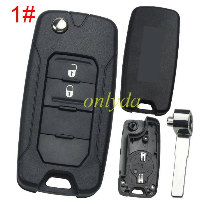 For Jeep remote key shell with badge, pls choose the button