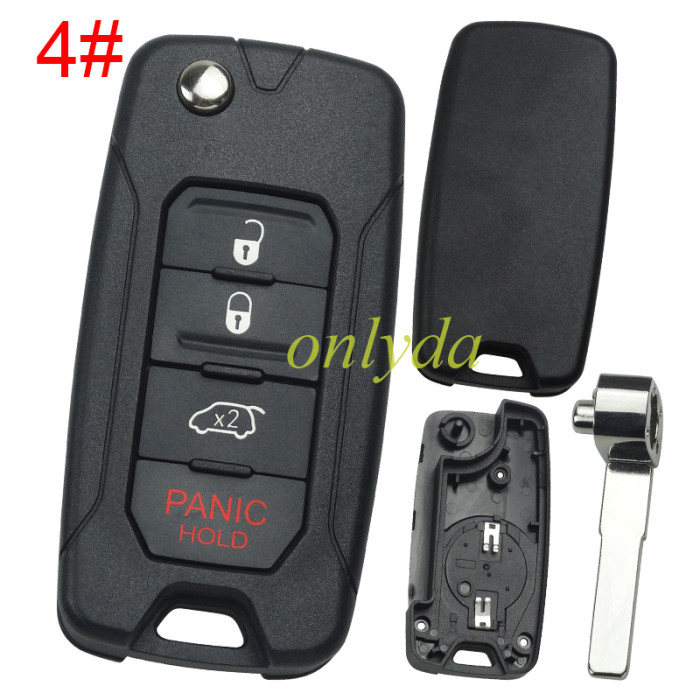 For Chrysler remote key shell, emergecy blade included, pls choose the button