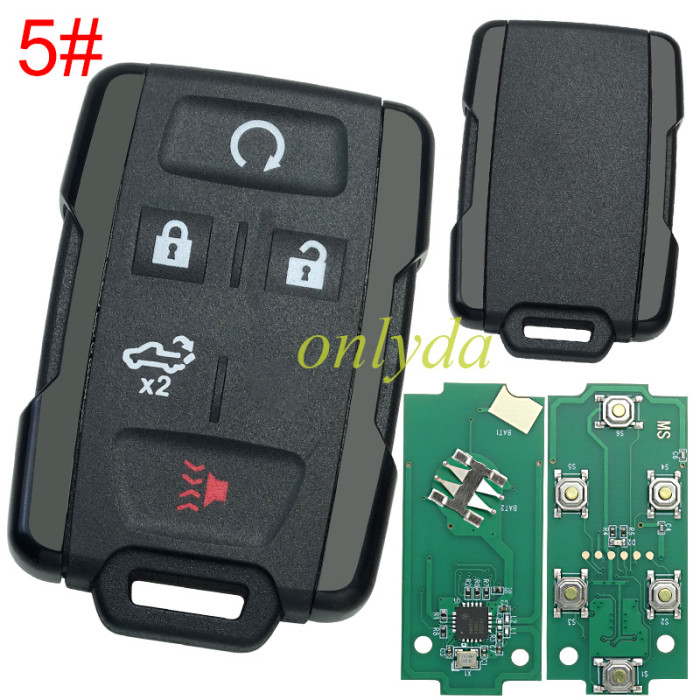 For Chevrolet black 4 button remote key with 433mhz FCCID:M3N323337100 pls choose the button