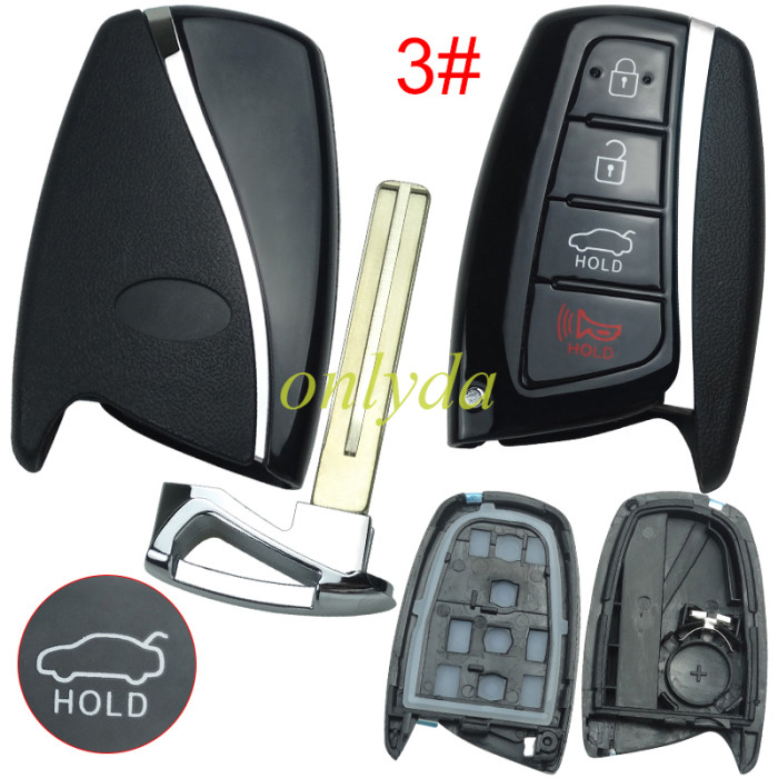 For Hyundai remote key black with blade with badge,for installing original board , pls choose button .