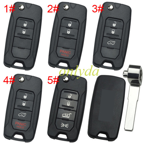 For Jeep remote key shell with badge, pls choose the button