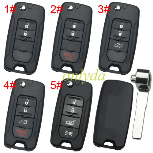 For Jeep remote key shell with badge, pls choose the button