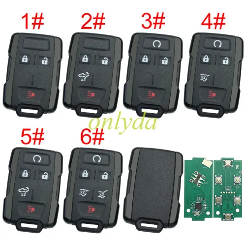 For Chevrolet black 4 button remote key with 433mhz FCCID:M3N323337100 pls choose the button
