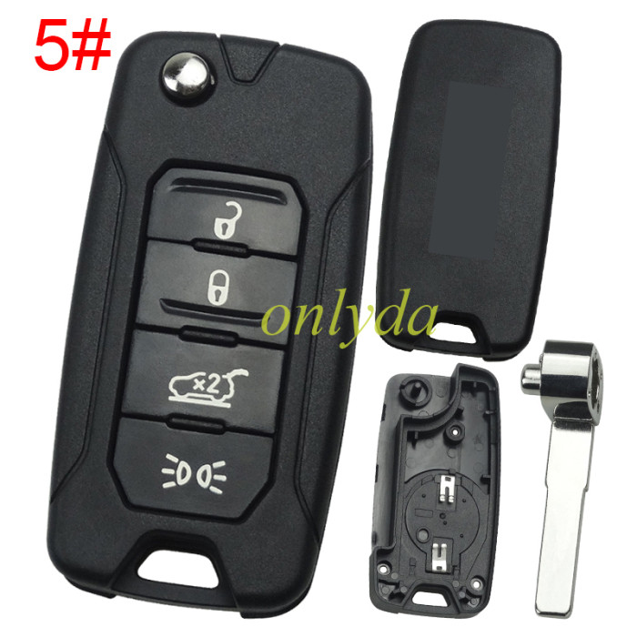 For Jeep remote key shell with badge, pls choose the button