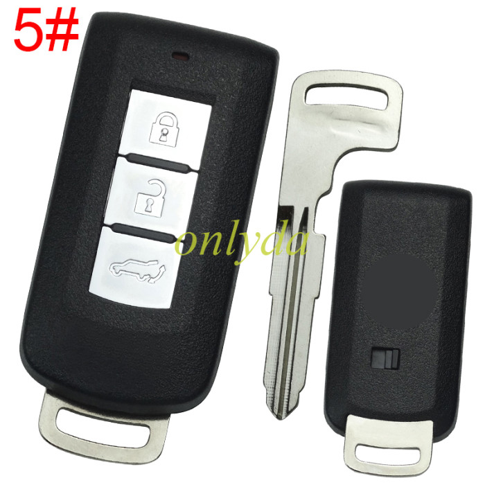 For Mitsubishi 2/2+1/3/3+1 button remote key shell with badge (please choose button )