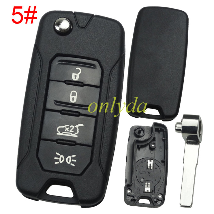 For Chrysler remote key shell, emergecy blade included, pls choose the button