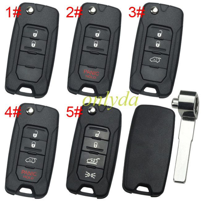 For Chrysler remote key shell, emergecy blade included, pls choose the button
