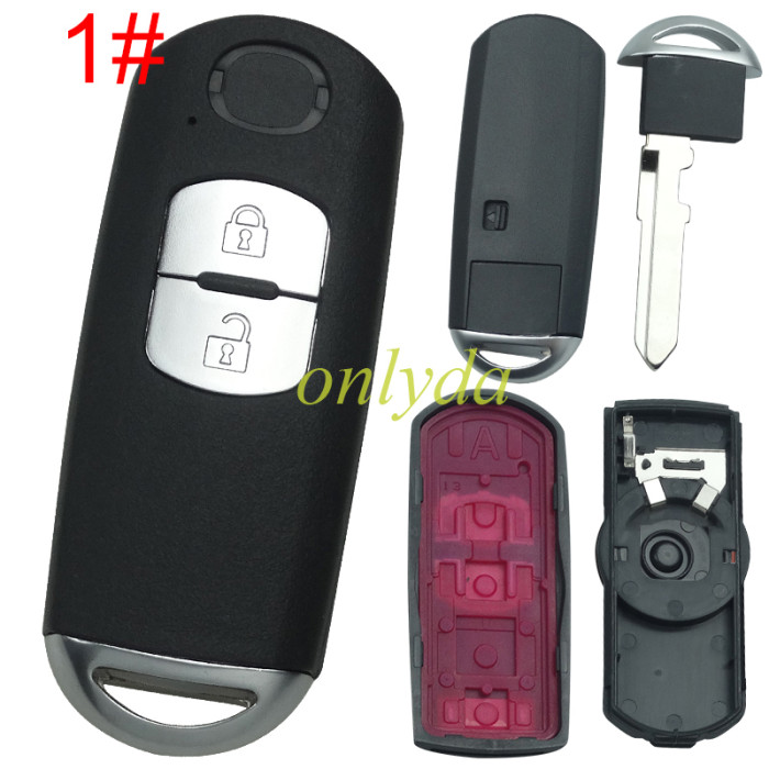 For Mazda  remote key blank with blade ( 3parts)，with  oval badge place, pls choose the button