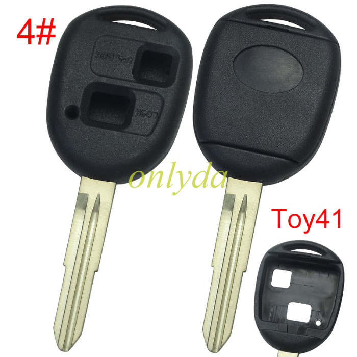Super Stronger GTL shell  Toyota upgrade 2 button key shell with badge , pls choose blade model