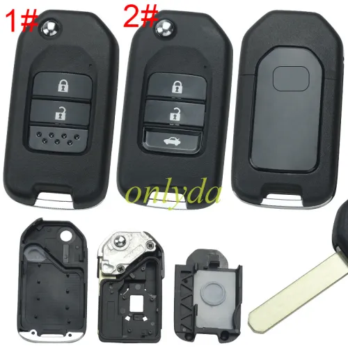 For Honda 2/3 button remote key shell with badge, The key shell and the original structure, Pls choose button