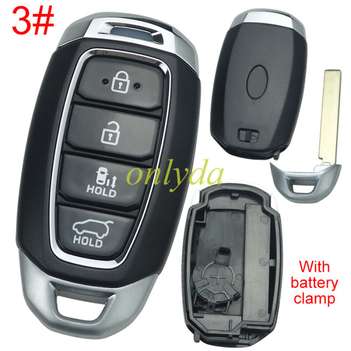 For Hyundai  remote key blank with badge , pls choose button