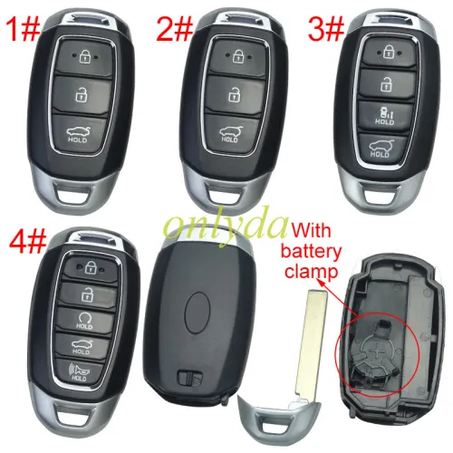 For Hyundai  remote key blank with badge , pls choose button