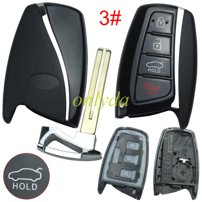 For Hyundai remote key black with blade with badge, pls choose button .