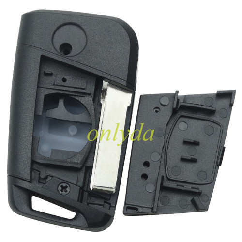 free shipping 10pcs/lot for Benz remote key shell for VW 3 button flip remote key blank with HU162T blade