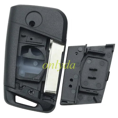 free shipping 10pcs/lot for Benz remote key shell for VW 3 button flip remote key blank with HU162T blade