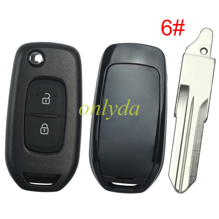 2 button flip remote key blank,please choose the balde(no logo)