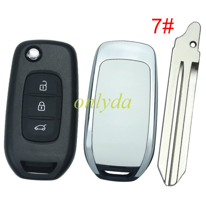 For Renault 3 button flip key shell without badge please choose the blade