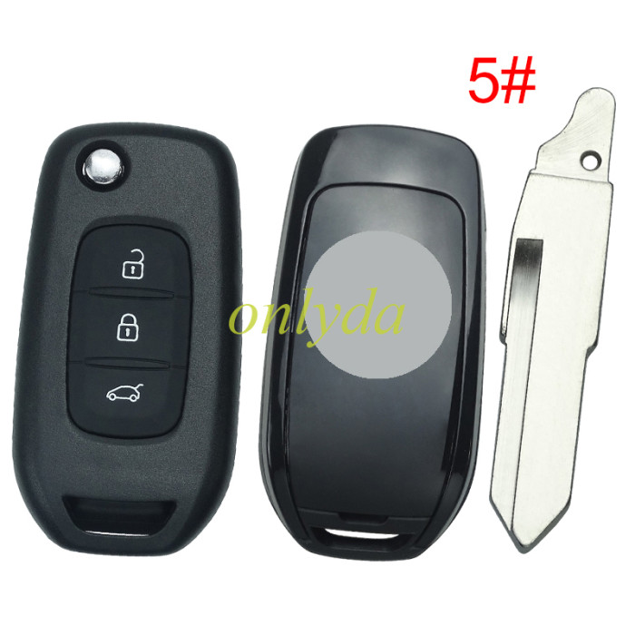 Copy For 3 button flip remote key blank LO, please choose the blade(with badge)