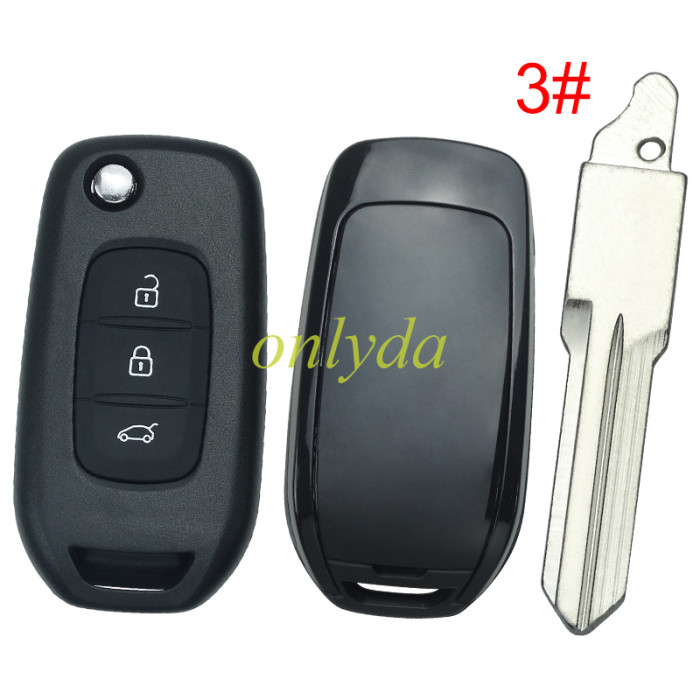 Copy For 3 button flip remote key blank,please choose the balde(no logo)