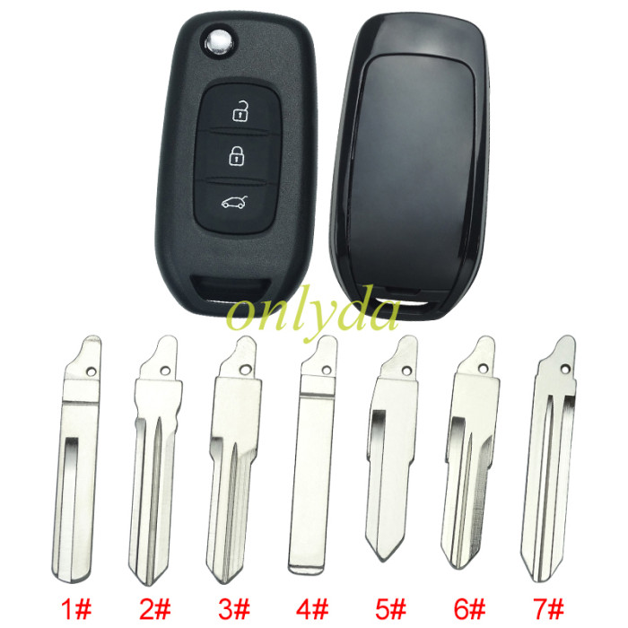 Copy For 3 button flip remote key blank,please choose the balde(no logo)