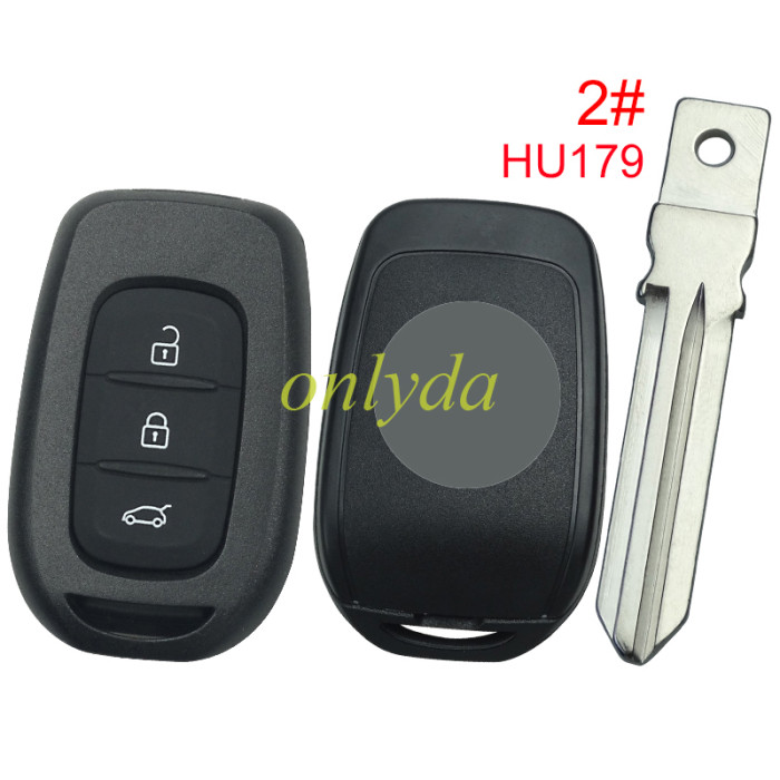 For Renault 3 button remote key blank with badge,please choose the blade