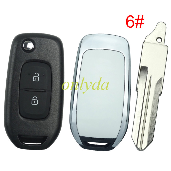 For 2 button flip remote key blank,please choose the blade without  badge