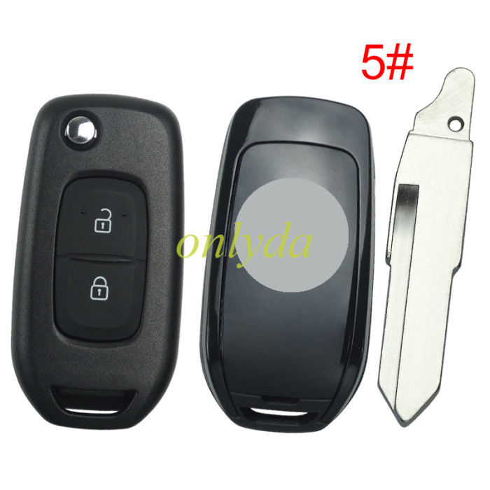 2 button flip remote key blank LO, please choose the blade(with badge)