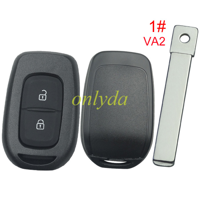 For 2 button remote key blank without LO, please choose the blade