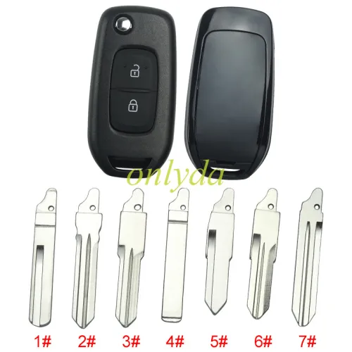 2 button flip remote key blank,please choose the balde(no logo)