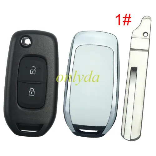 For 2 button flip remote key blank,please choose the blade without  badge