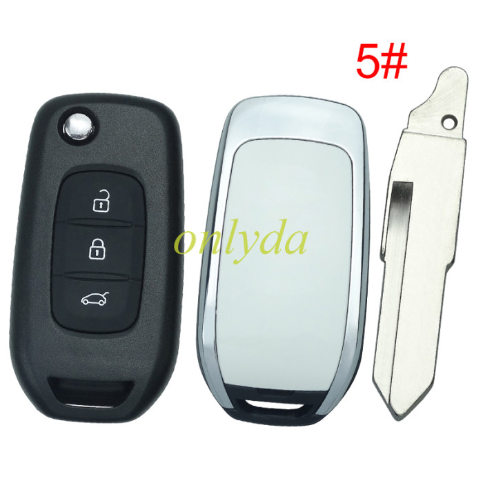 For Renault 3 button flip key shell without badge please choose the blade