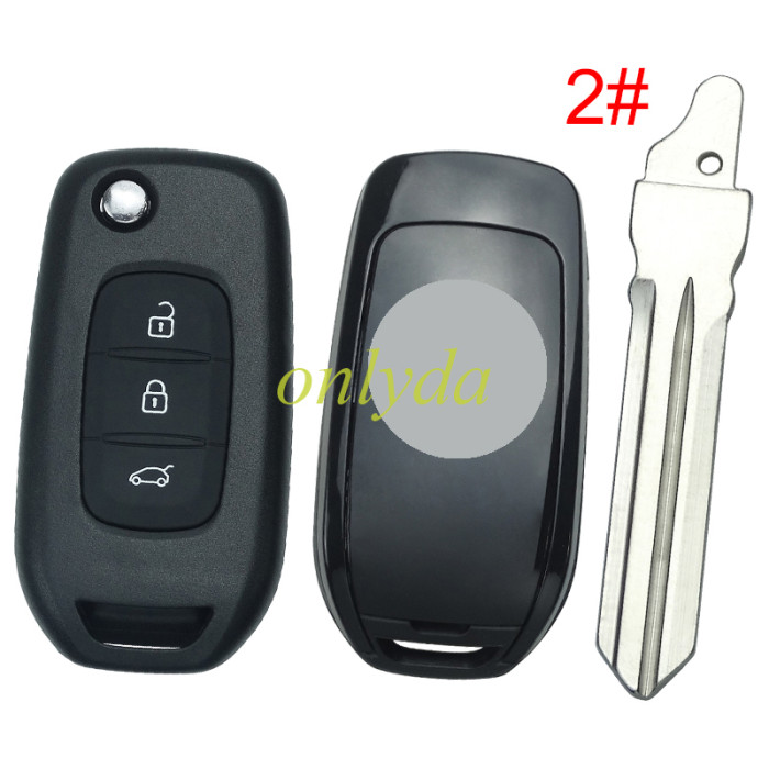 Copy For 3 button flip remote key blank LO, please choose the blade(with badge)