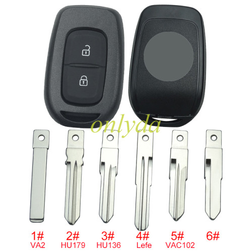 For Renault 2 button remote key blank with badge, please choose the blade