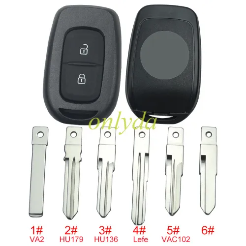 For Renault 2 button remote key blank with badge, please choose the blade