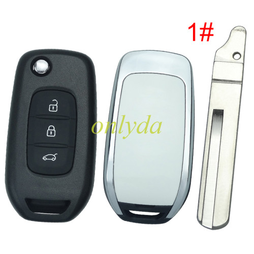 For Renault 3 button flip key shell without badge please choose the blade