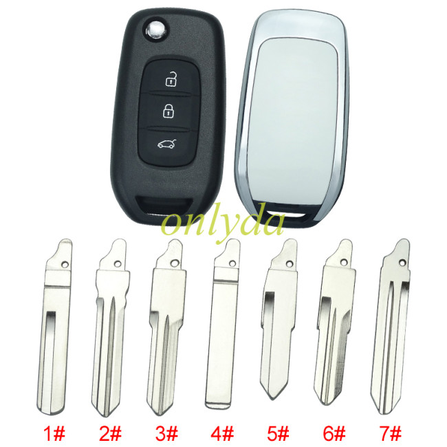 For Renault 3 button flip key shell without badge please choose the blade
