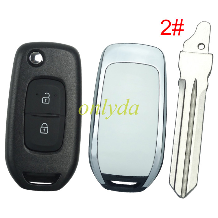 For 2 button flip remote key blank,please choose the blade without  badge