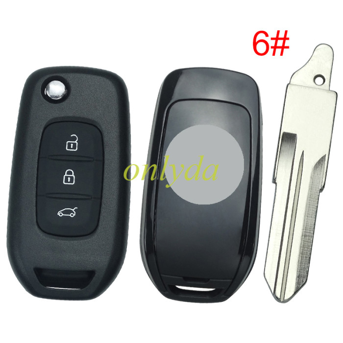 Copy For 3 button flip remote key blank LO, please choose the blade(with badge)
