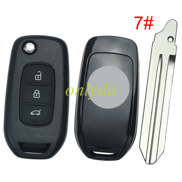Copy For 3 button flip remote key blank LO, please choose the blade(with badge)