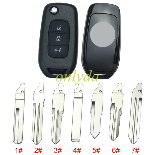 Copy For 3 button flip remote key blank LO, please choose the blade(with badge)