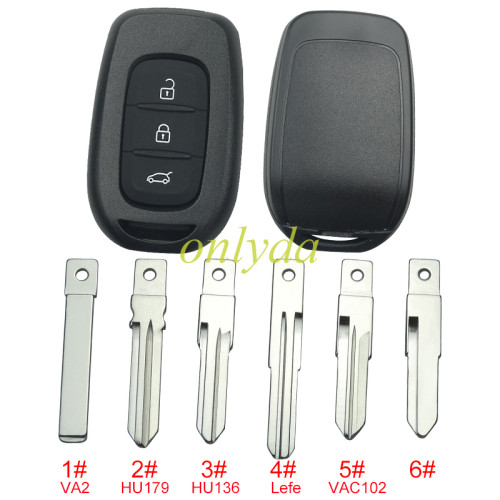 For 3 button remote key blank,please choose the blade