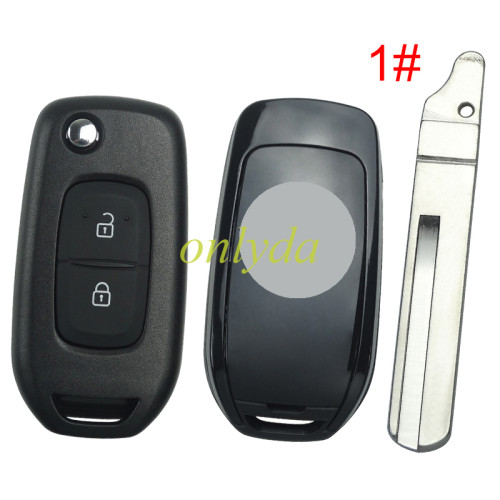 2 button flip remote key blank LO, please choose the blade(with badge)