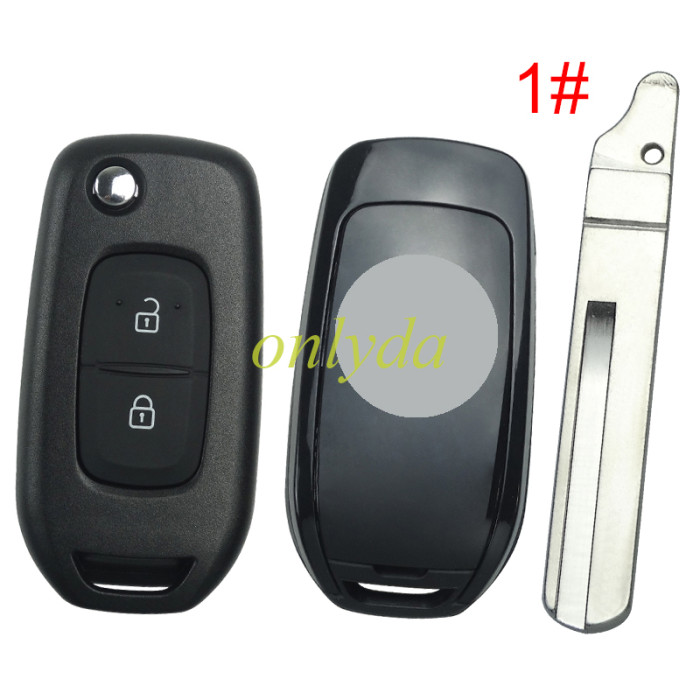 2 button flip remote key blank LO, please choose the blade(with badge)